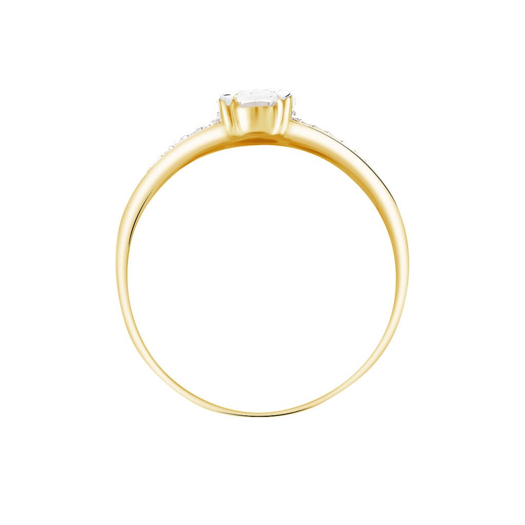 Bague Solitaire Fallon Or Jaune Oxyde De Zirconium
