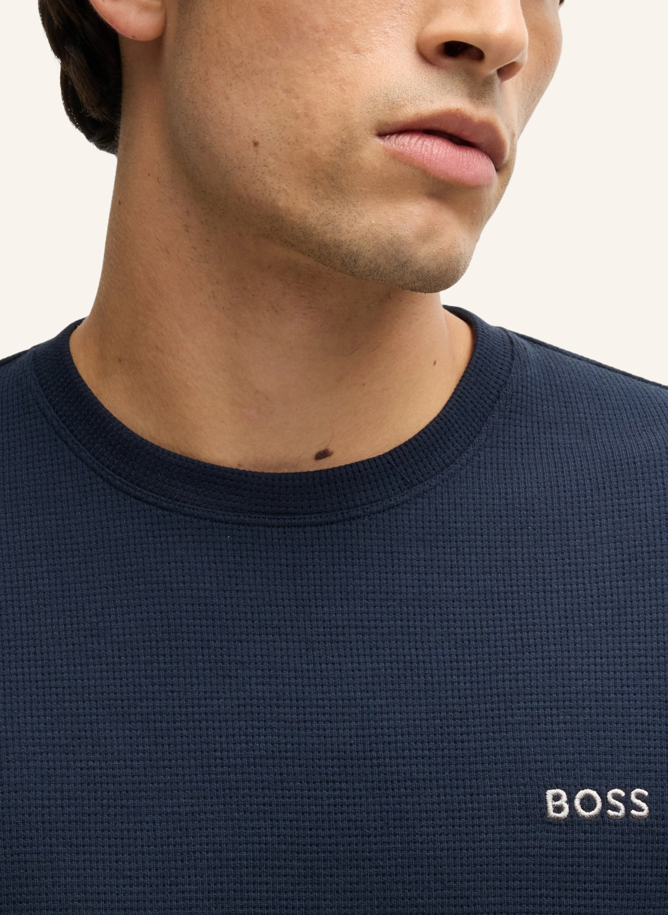 BOSS Pyjama-Oberteil WAFFLE LS-SHIRT Regular Fit