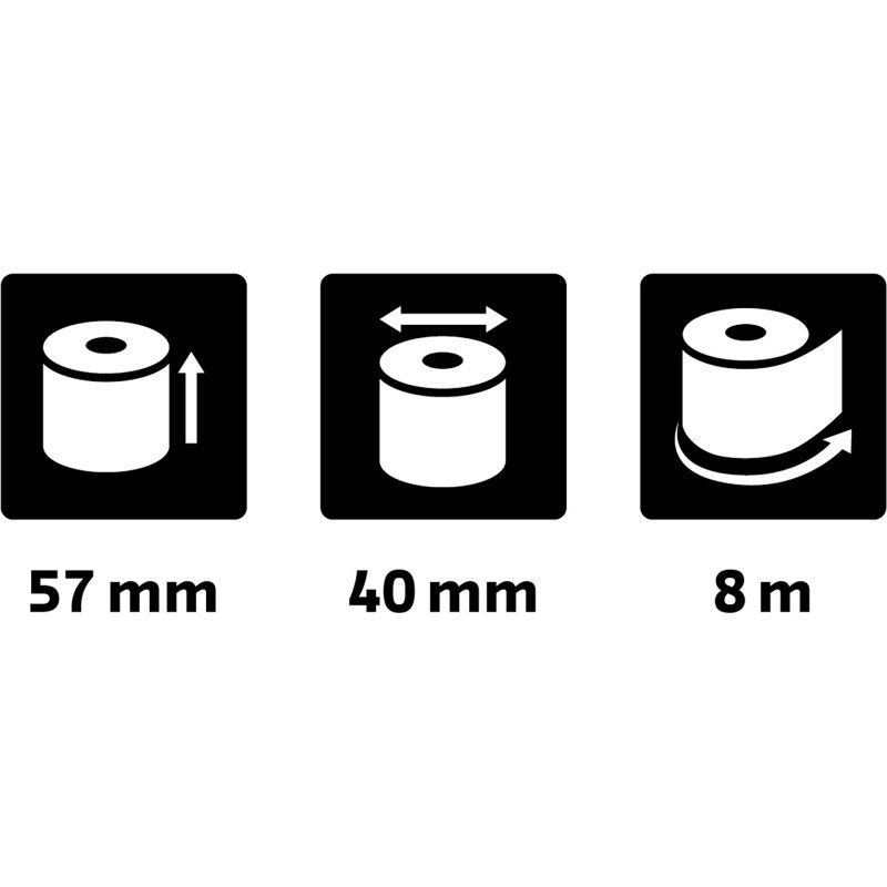Bobines Terminaux bancaires Exacompta 42454E - l 57 mm x L 8 m, Ø 40 mm - 2 pli(s) - paquet de 20