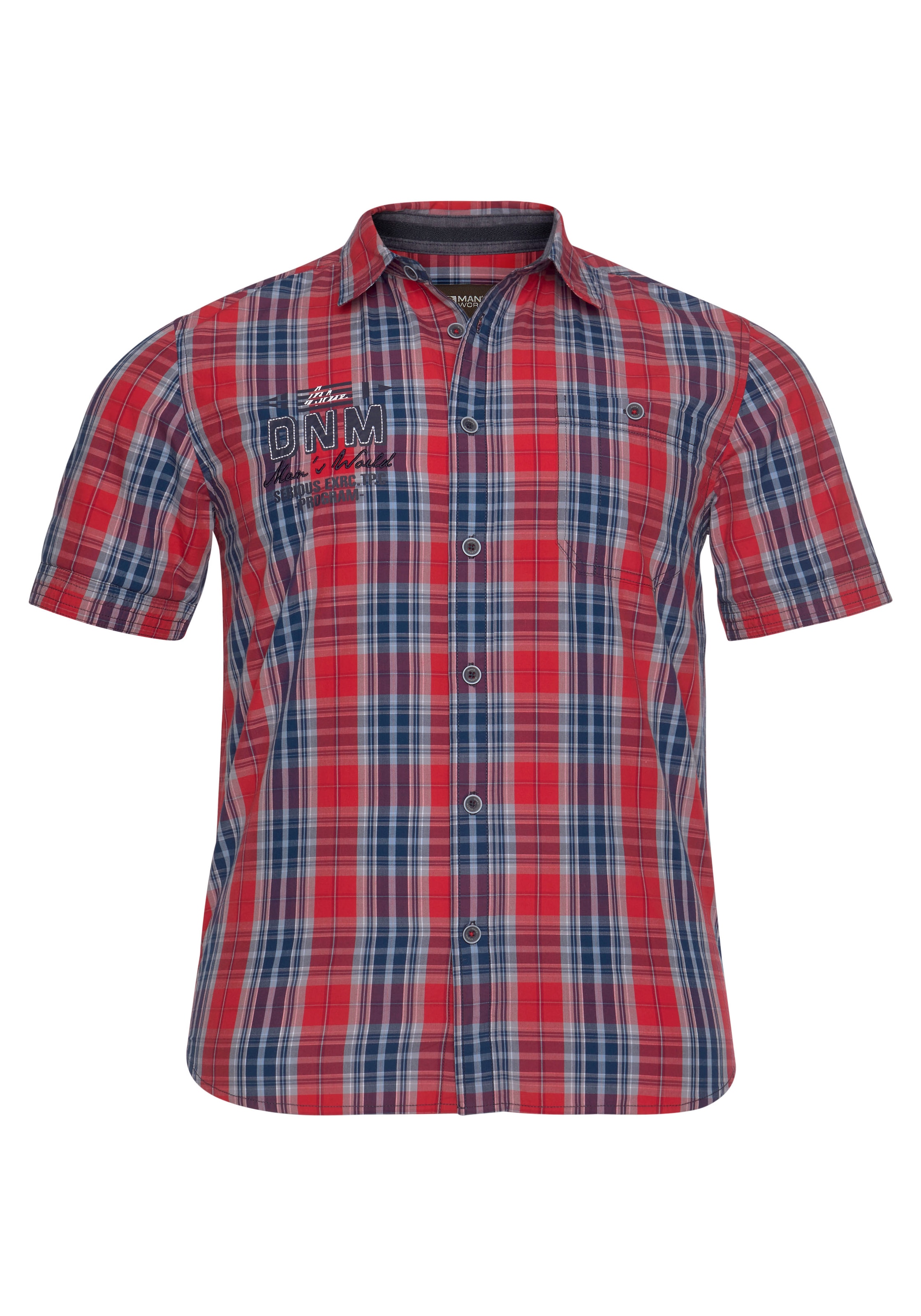 Man's World Kurzarmhemd , mit Print und Stickerei