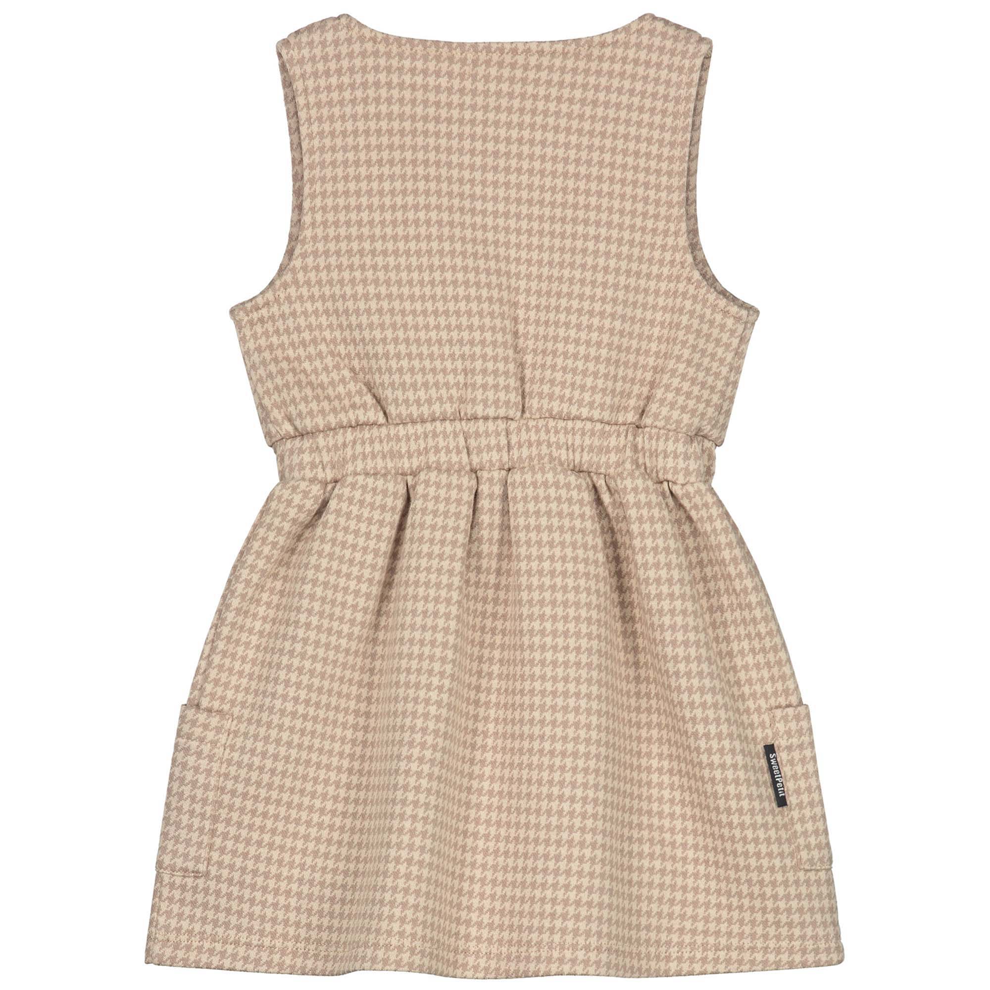 Sweet Petit peuter jurk Lara mouwloos all over print taupe