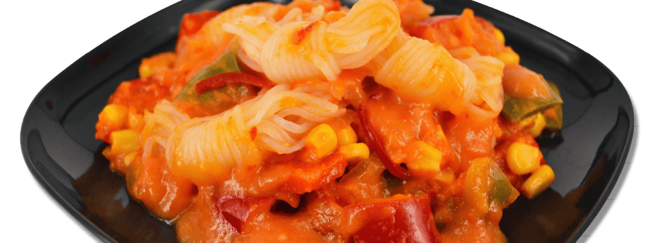 Shirataki noedels met mango-chilisaus