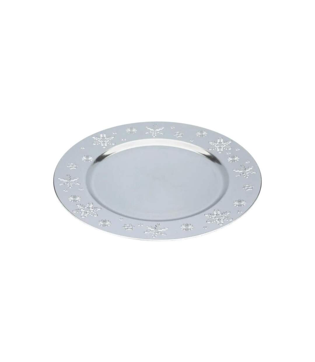 Assiette de Présentation Flocon 33cm Argent