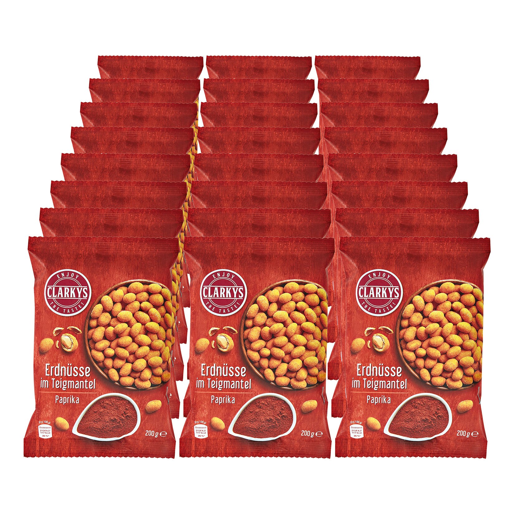 Clarkys Erdnüsse im Teigmantel Paprika 200 g, 24er Pack