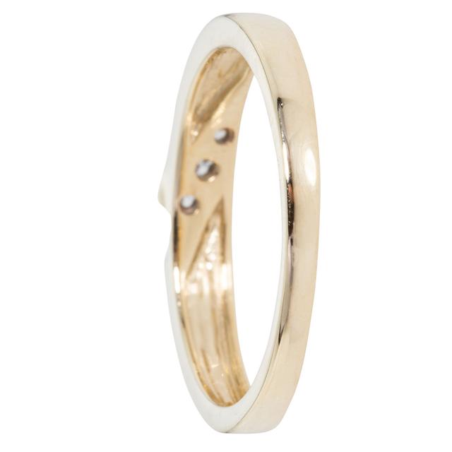 Band-Ring, 3 Brillanten, Gold 375 bicolor