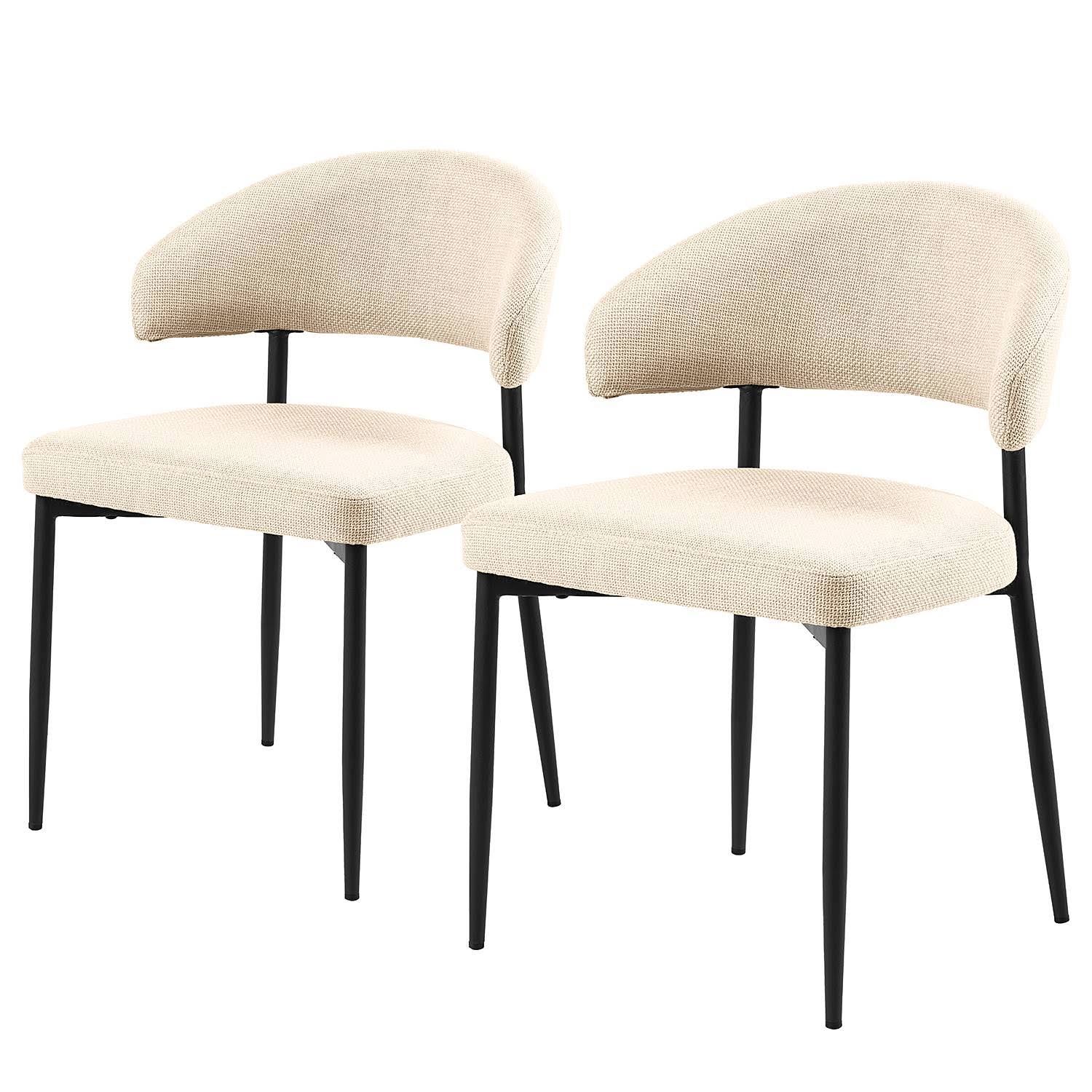 Norrwood Polsterstuhl Asbo 2er-Set 56 x 77 x 55cm Strukturstoff Badia: