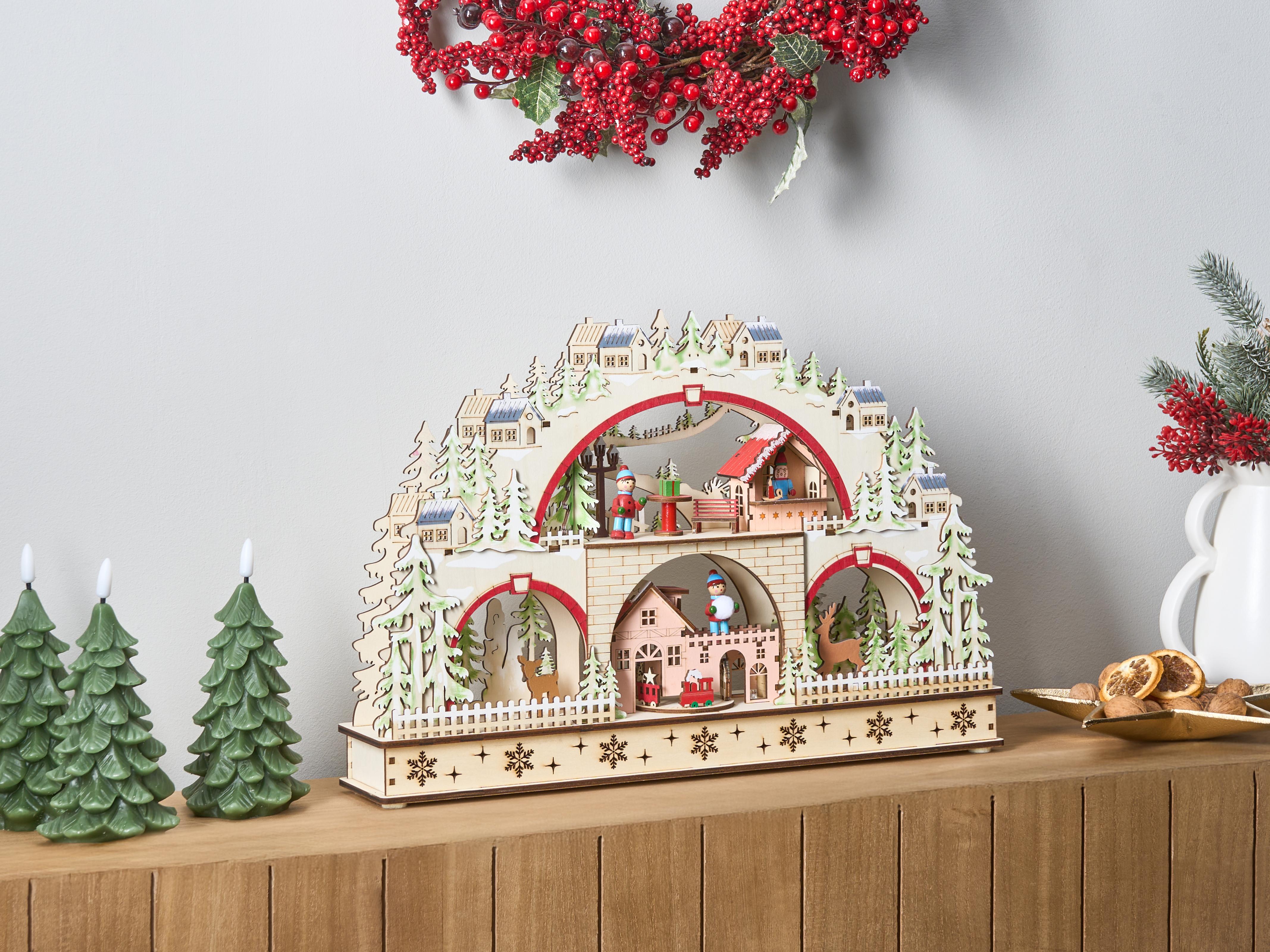 Kerstdecoratie LED SELURA 30 cm Lichtbruin