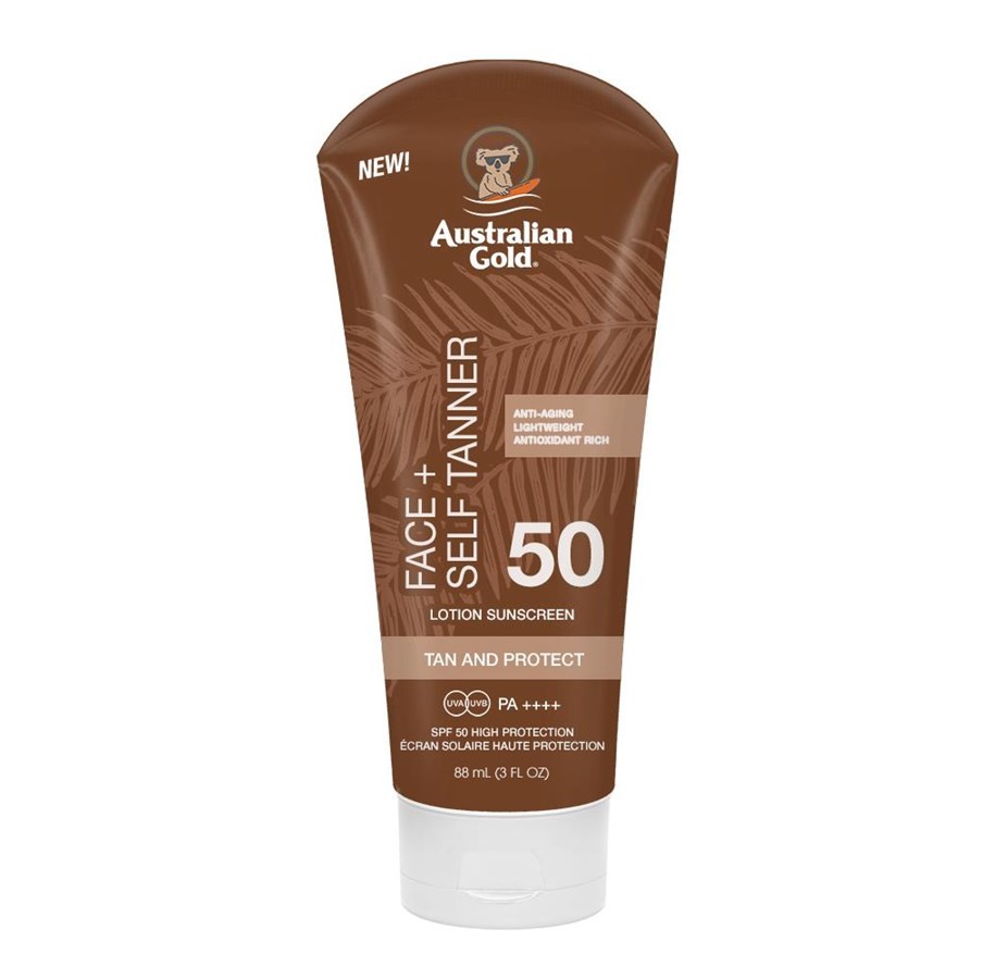 Australian Gold - Sunscreen + Self Tanner for Face SPF 50 88 ml - Solcreme