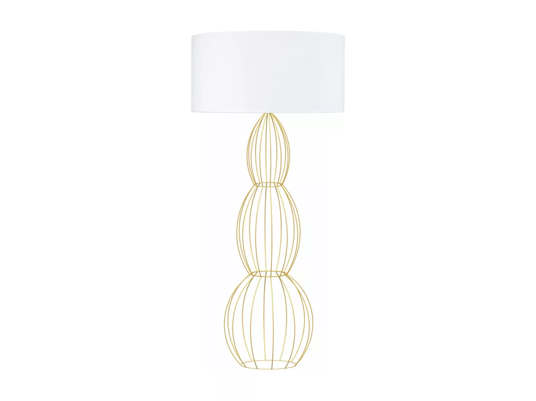 Lampadaire colonne métal, doré 155 cm.
