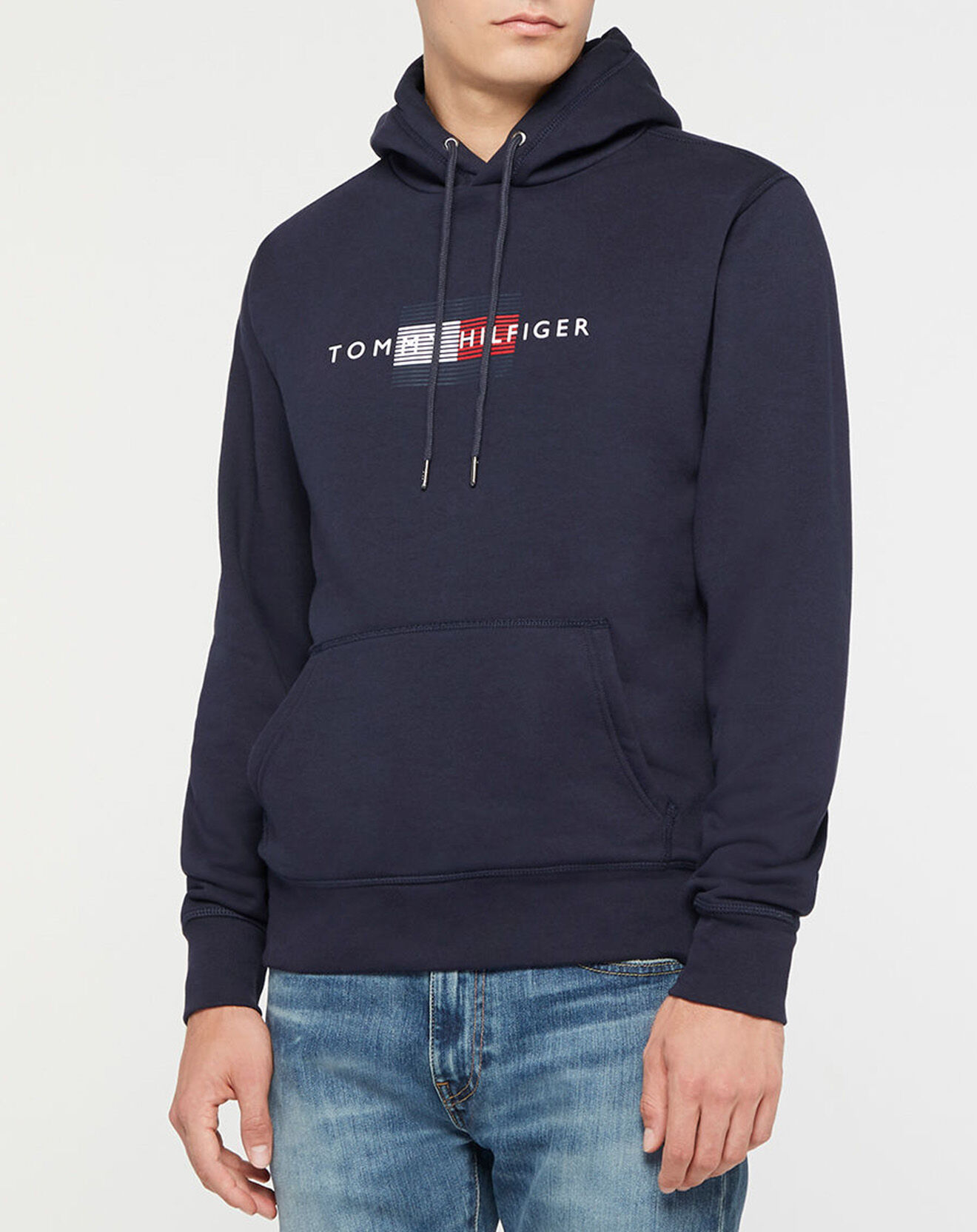 Tommy Hilfiger Sweat en Coton Bio mélangé Lines Hilfiger bleu marine