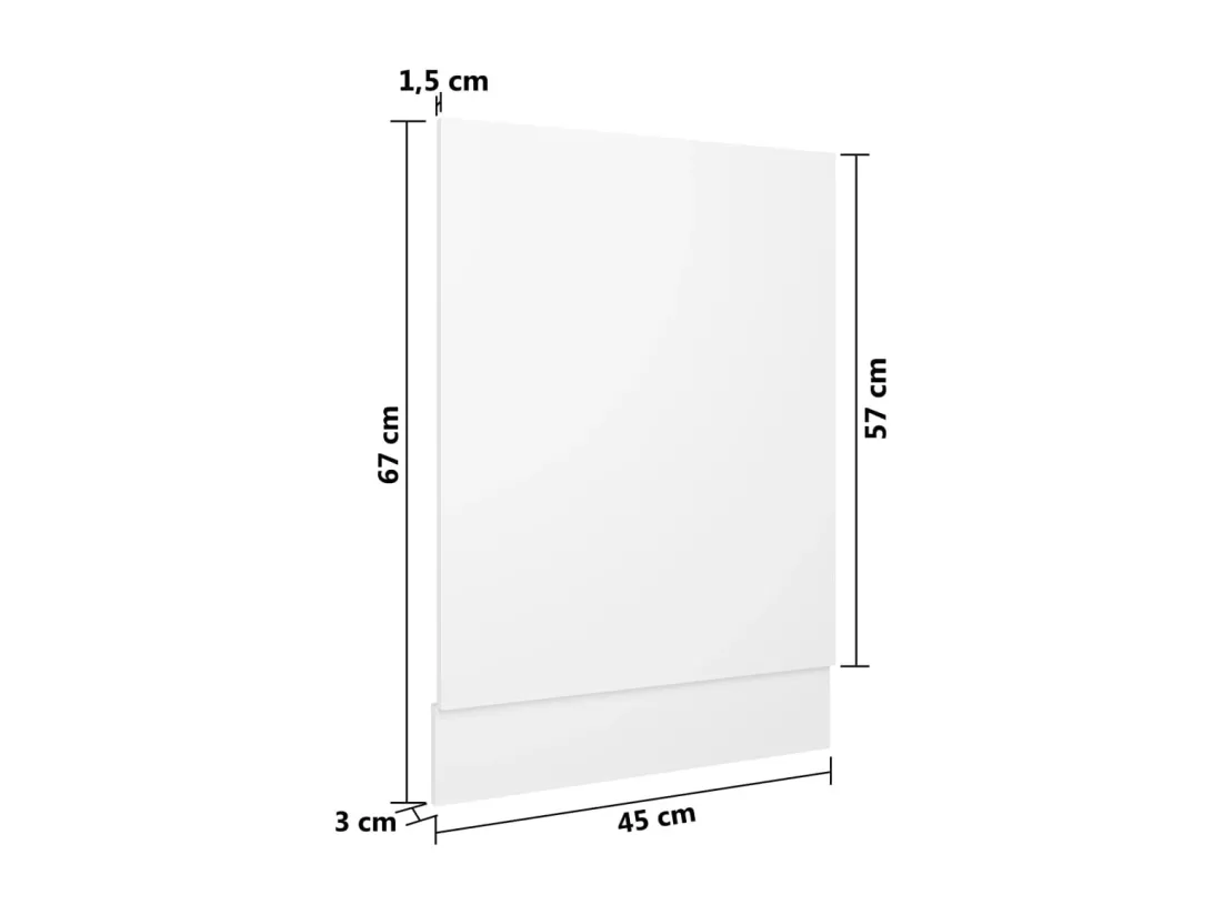 Panneau de lave-vaisselle Blanc 45x3x67 cm Aggloméré