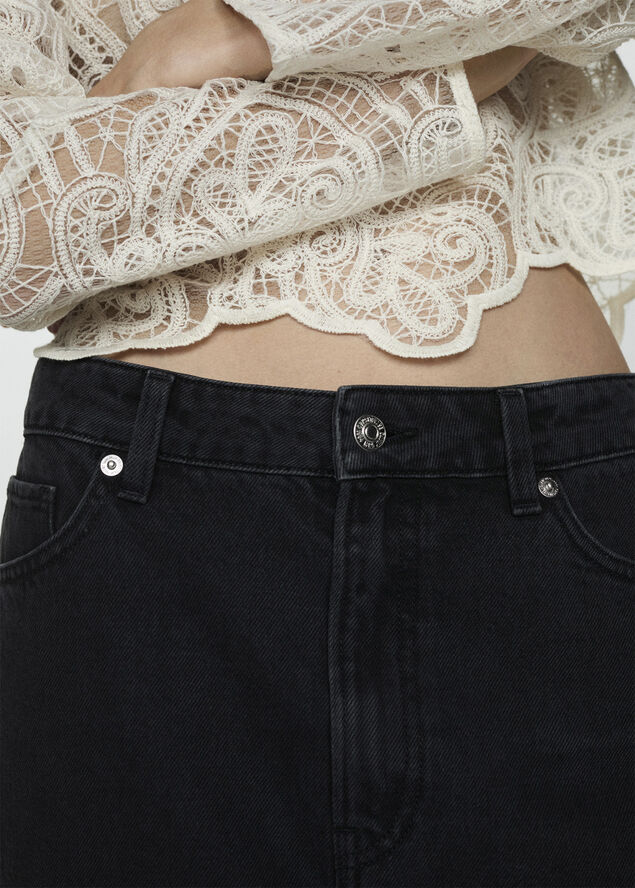 MANGO Denim midi-skirt Open grey
