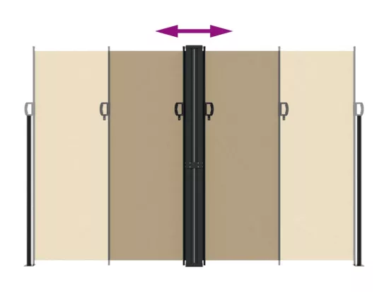 Auvent latéral rétractable beige 220x600 cm