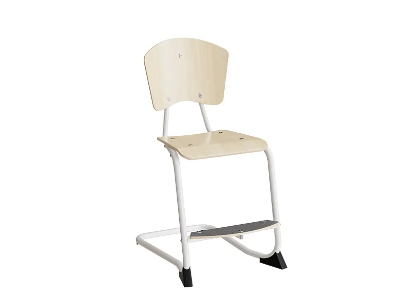 Stol Fyran 3751, Birk laminat, alugrå ben