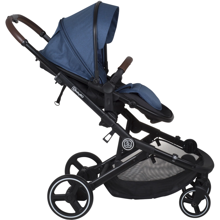 babyGO Geschwisterwagen Twinner Blue