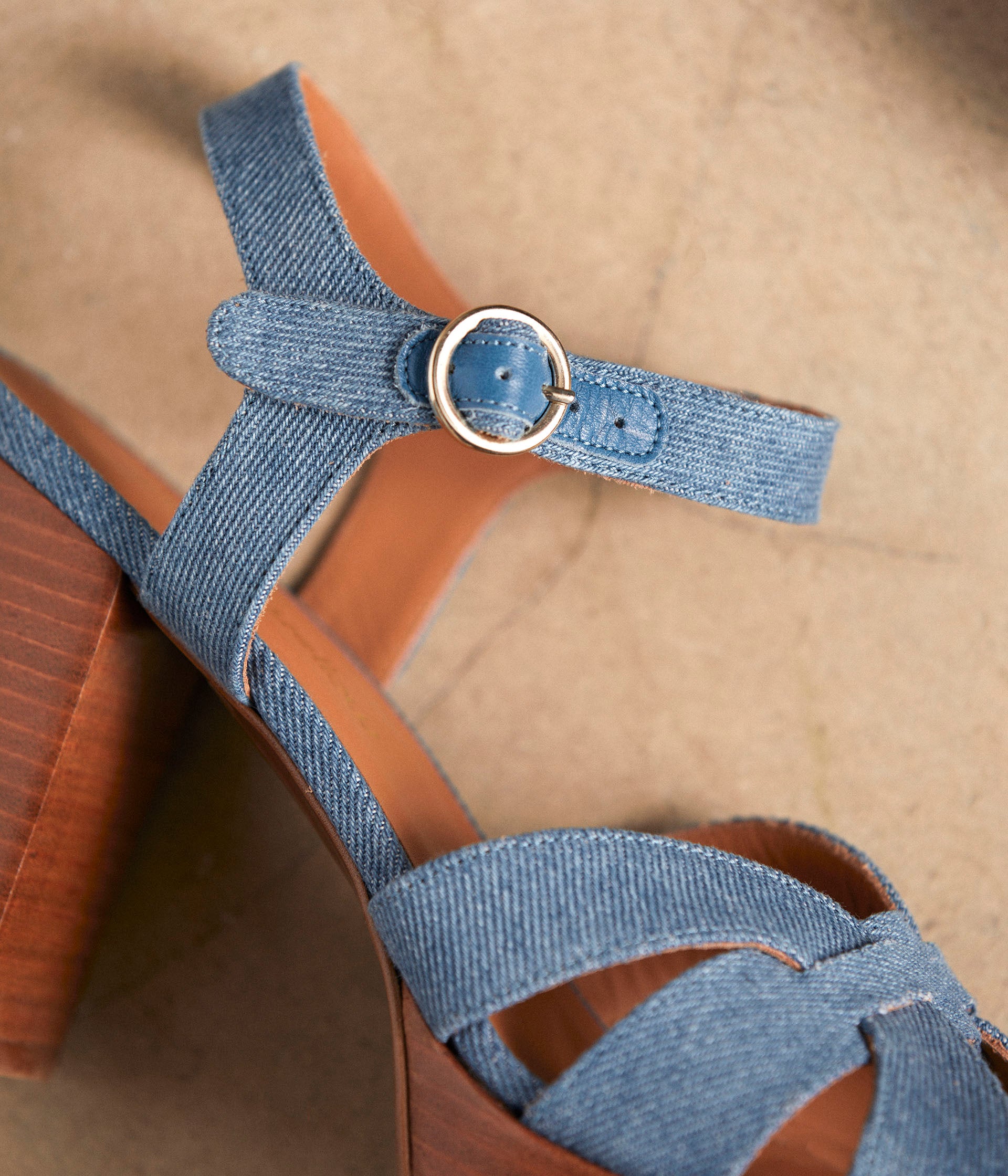 Sandales denim bleu Laure