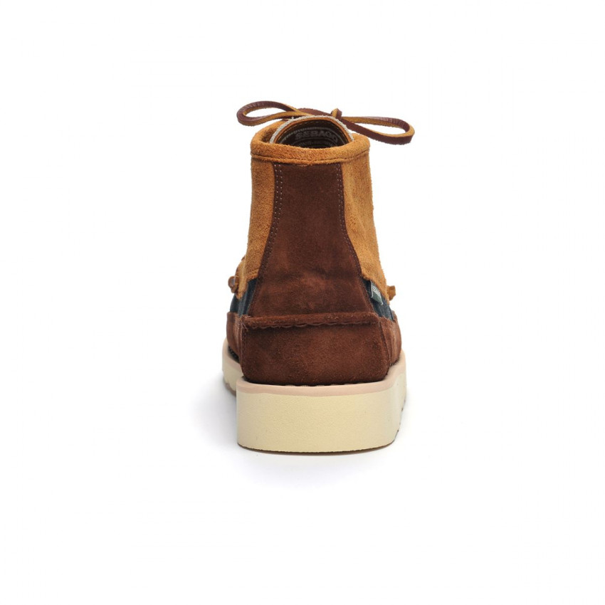 CAYUGA MID TAN PAPYRUS NAVY DARK BROWN-Mocassin en cuir lisse tanné pour homme