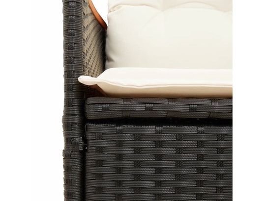 VIDAXL - Ensemble table et chaises Ensemble à manger de jardin coussins 7pcs noir résine tress...