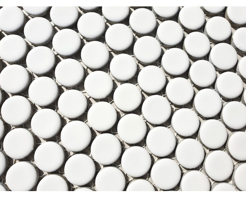 Keramische mozaïekknop, effen wit mat, 30,5 x 32 cm