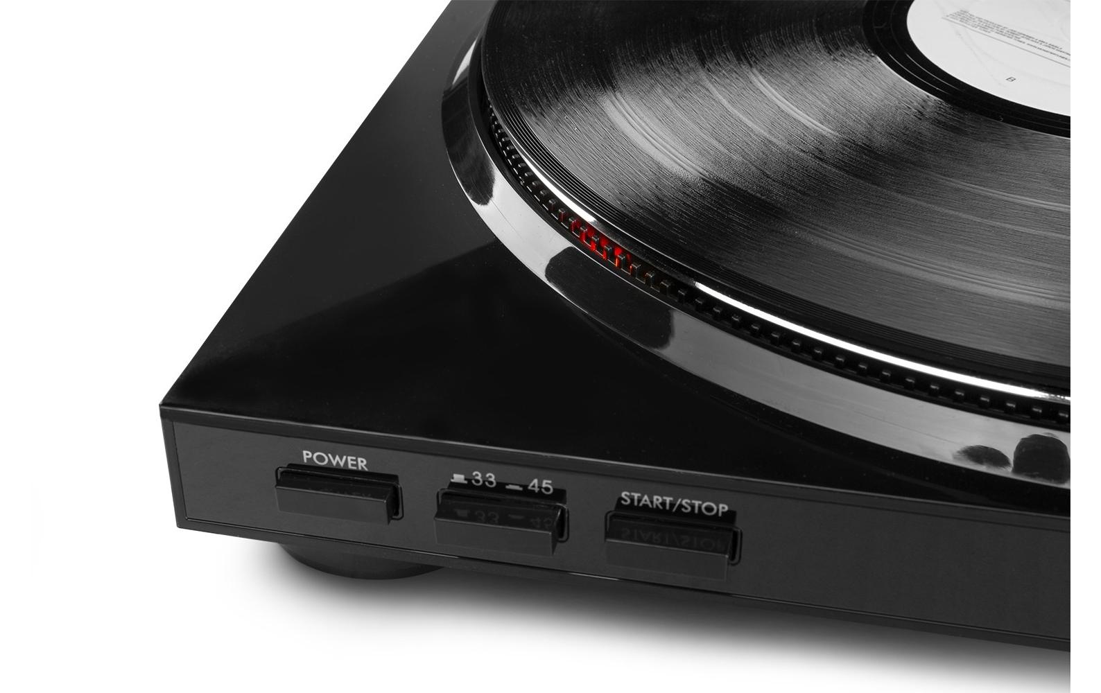 Plattenspieler RP310 Schwarz<br>Automatischer Plattenspieler mit USB und Umwandlungsmöglichkeit für Schallplatten