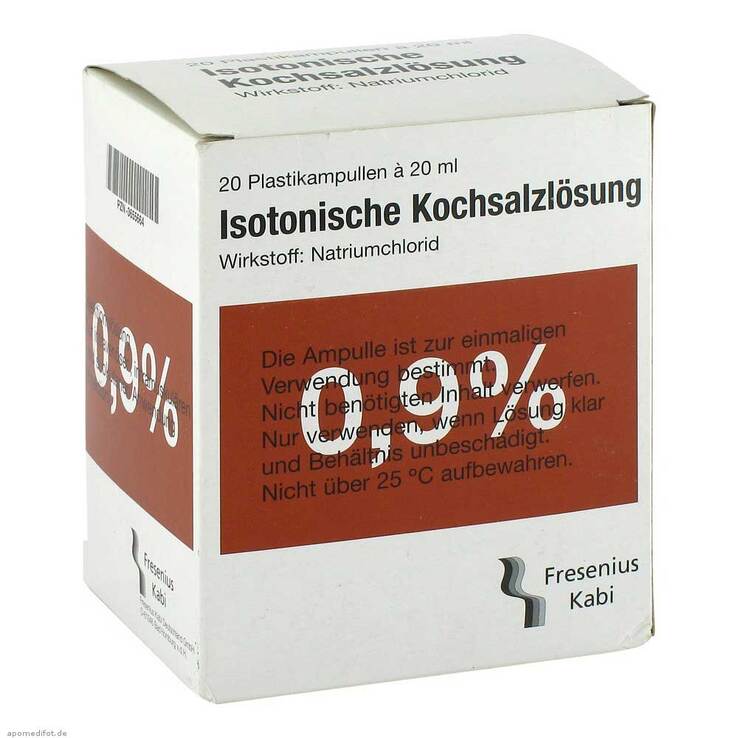 Kochsalzlösung 0,9% Plastikampulle Fresenius, 20X20 ml