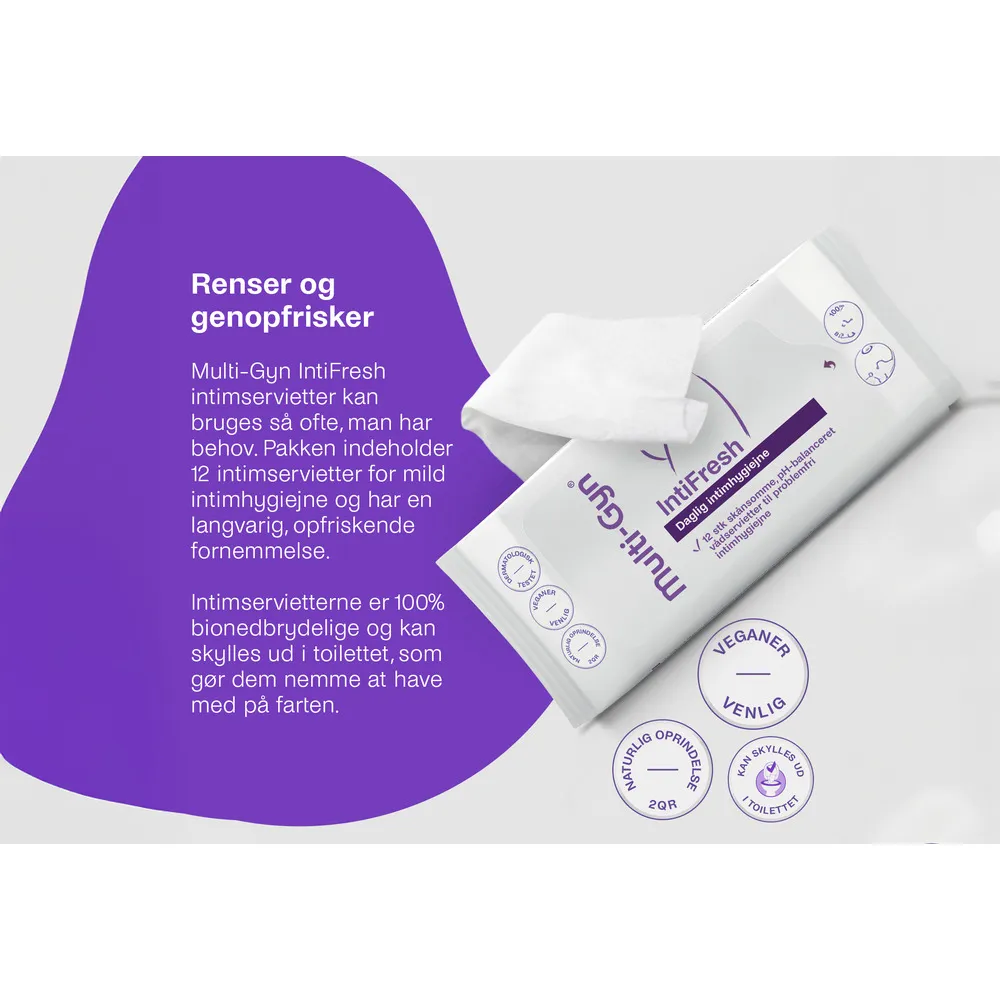 Multi-Gyn IntiFresh vådservietter - 12 stk.