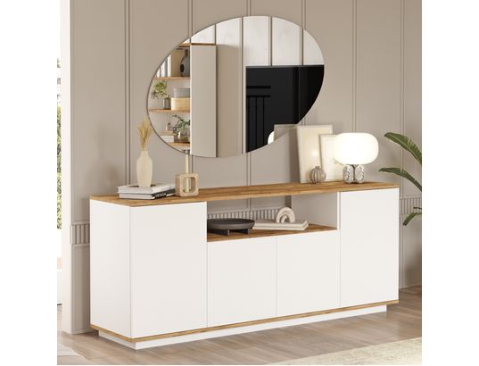 CONCEPT1 - Bahut Fr15aw pin atlantique blanc 180 x 44,5 x 75cm