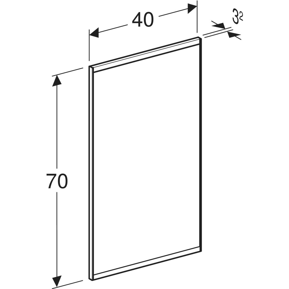 Geberit Option spiegel met verlichting en verwarming 40x70cm zwart