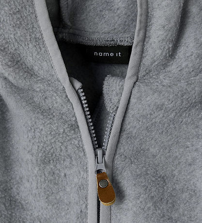 Name It Fleecejacke - NbnMeeko - Grey Melange m. Ohren