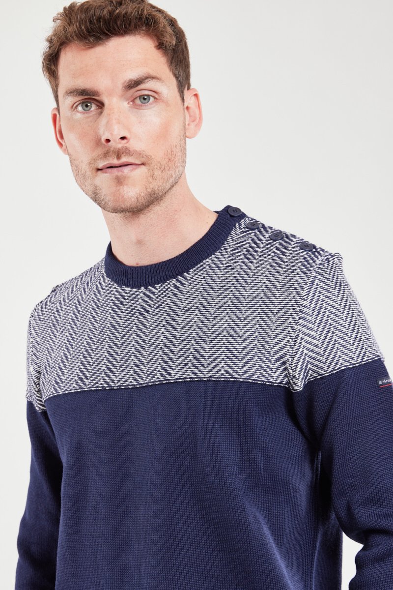 Pull marin chevron - laine et acrylique