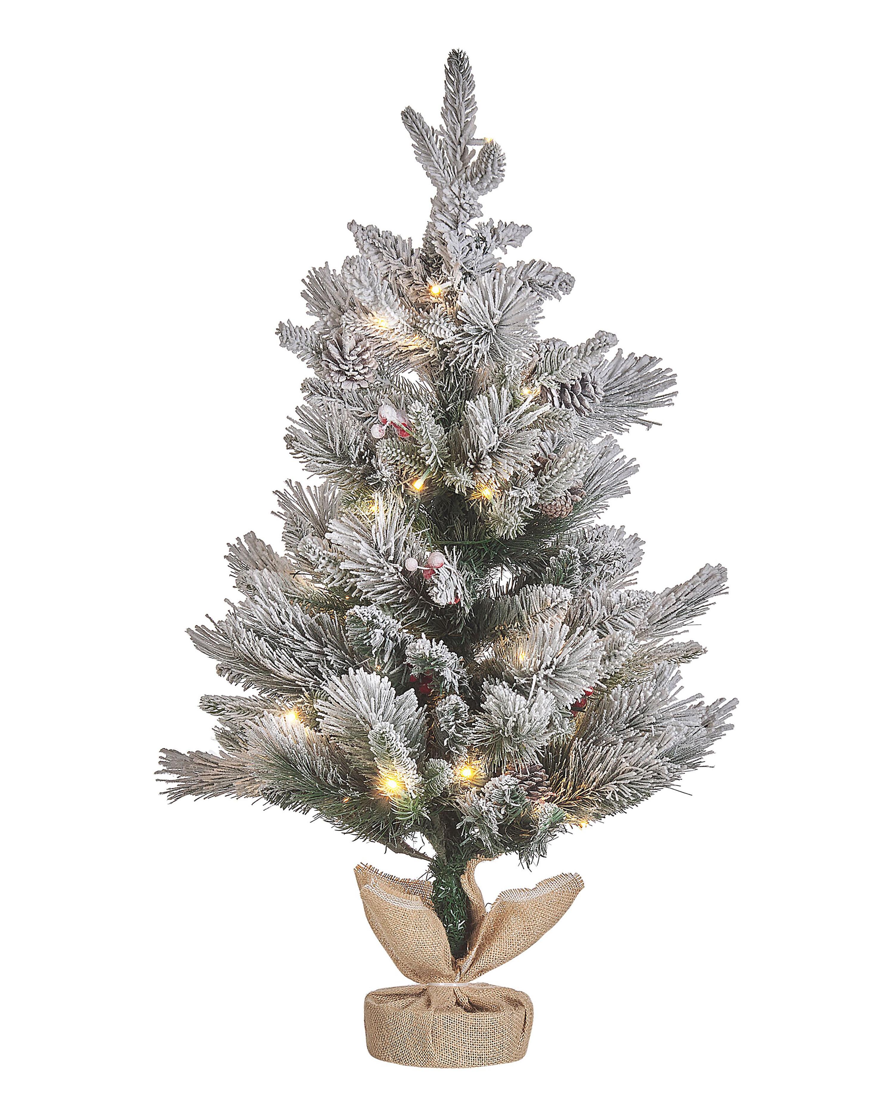 Besneeuwde kunstkerstboom LED MALIGNE 90 cm Wit