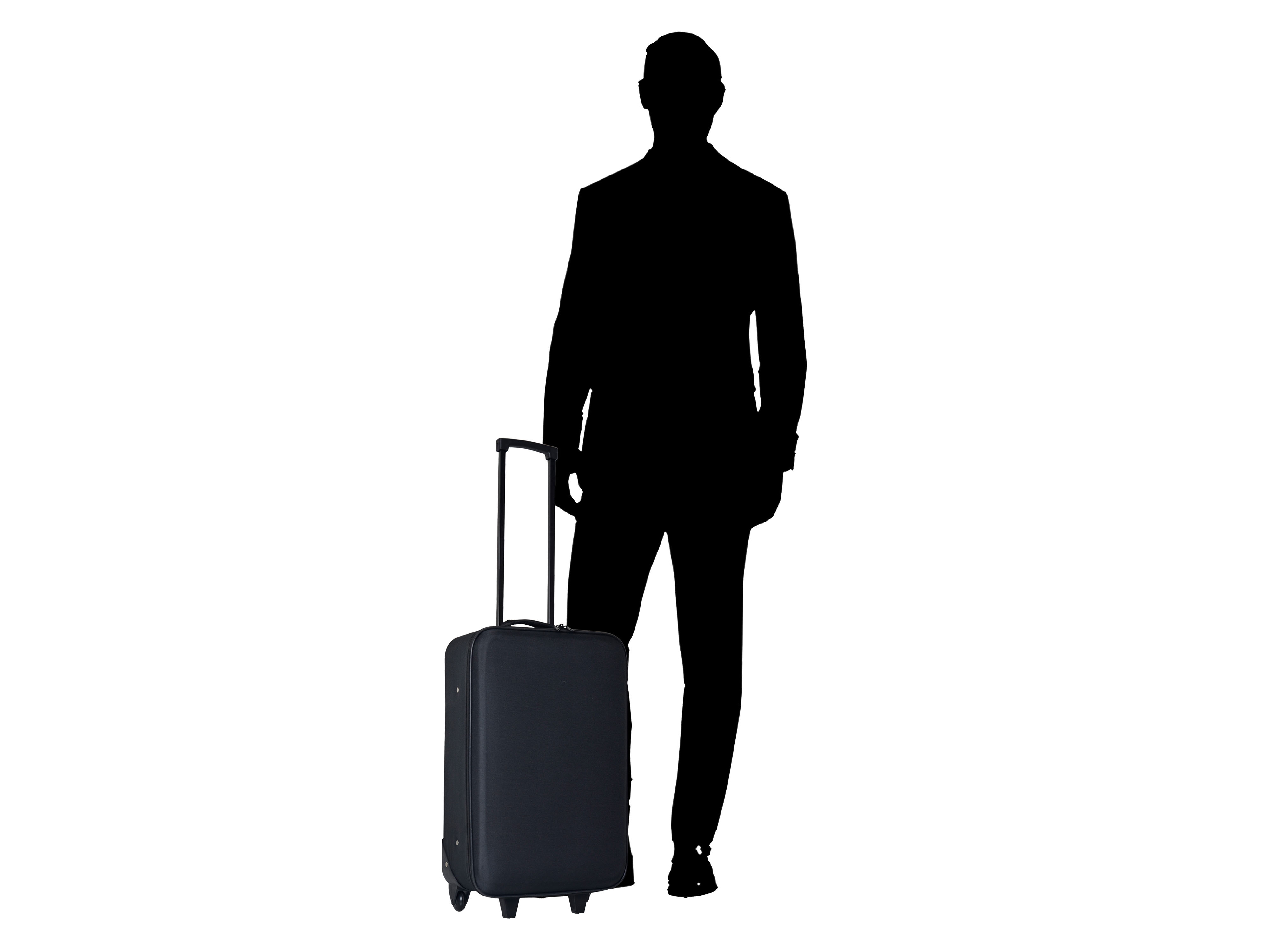 MALA DE VIAGEM MÉDIA FLEXÍVEL AUCHAN ESSENCIAL PRETO 2 RODAS 60CM