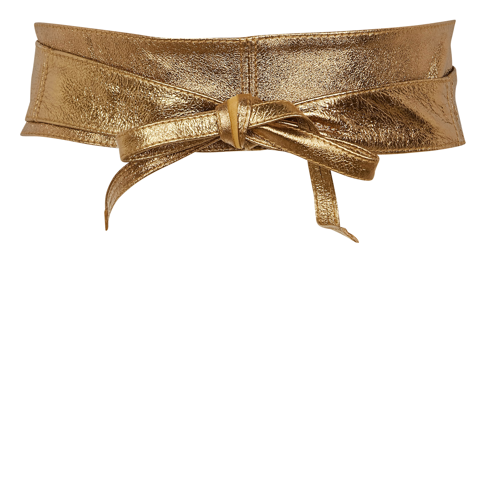 Ceinture à nouer en cuir | Jaune
