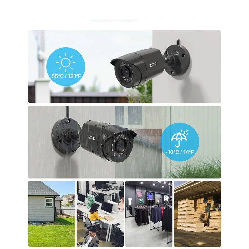 (5MP) 3K 8CH H.265 Full HD CCTV Überwachungssystem ohne Festplatte mit 8x 1080P Kameras / AI Personenerkennung   IR Nachtsicht (IP66) - Weiss