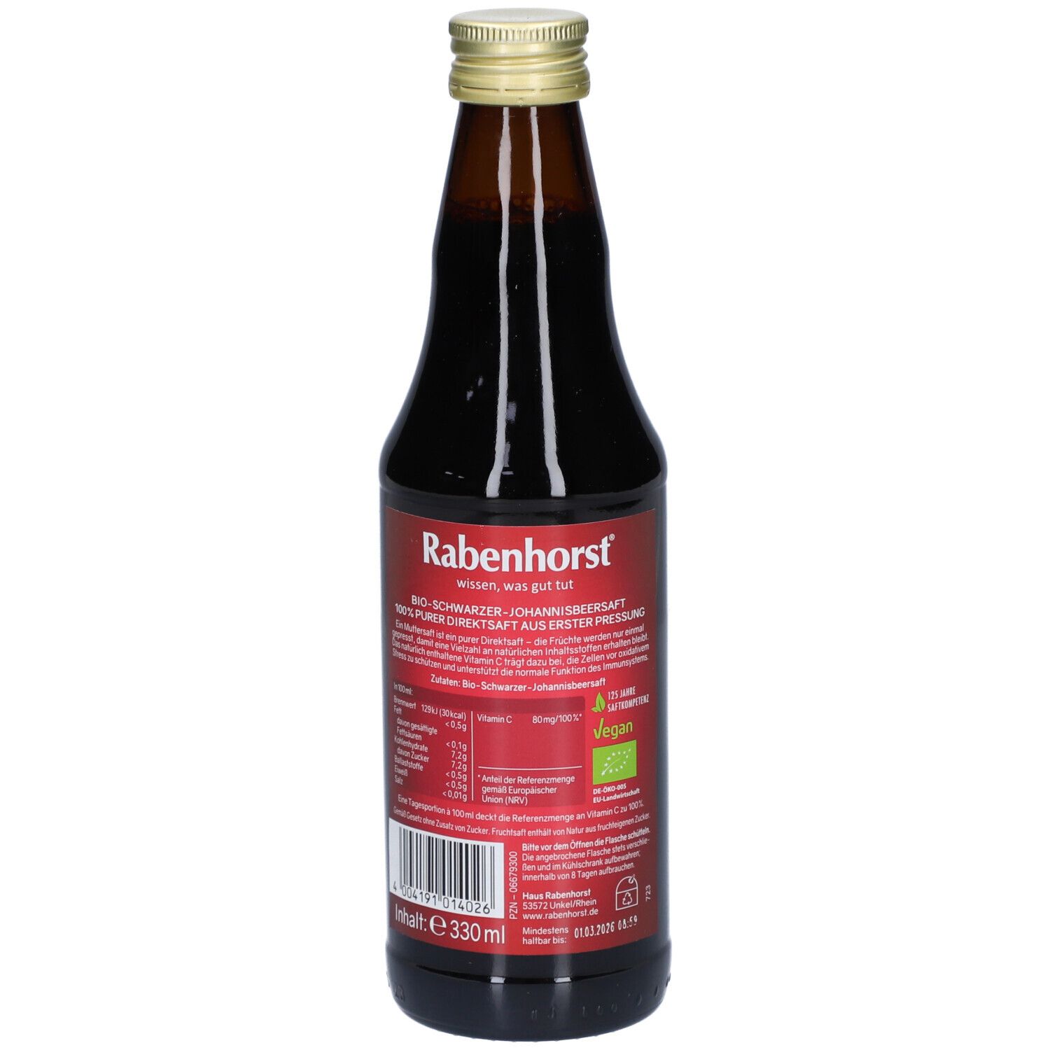 Rabenhorst Schwarze Johannisbeere Muttersaft Bio