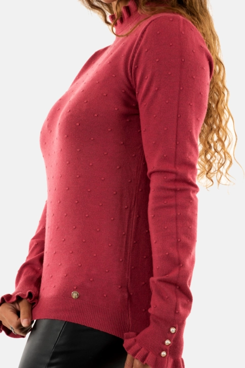 Pull hiver la petite etoile solferinos framboise