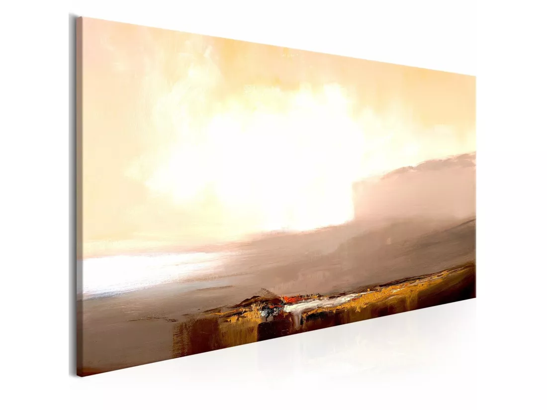 Tableau début de la fin beige étroit - 135 x 45 cm