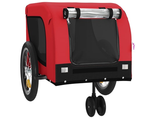 VIDAXL - Remorque de vélo pour animaux de compagnie rouge et noir
