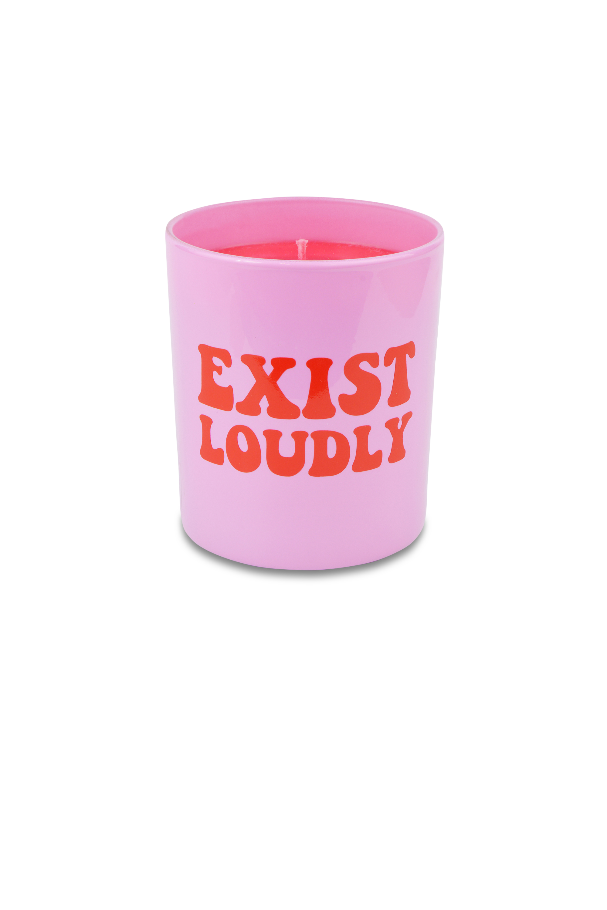 FLAMINGO CANDLES Bougie BLUEBERRY CHEESECAKE EXIST LOUDLY PINK & RED CANDLE Rose