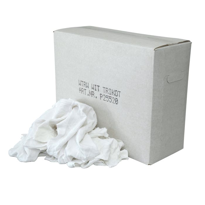 Poetsdoeken dun witte Tricot WTRWSP Spec gesneden Doos a 10kg (P25520)