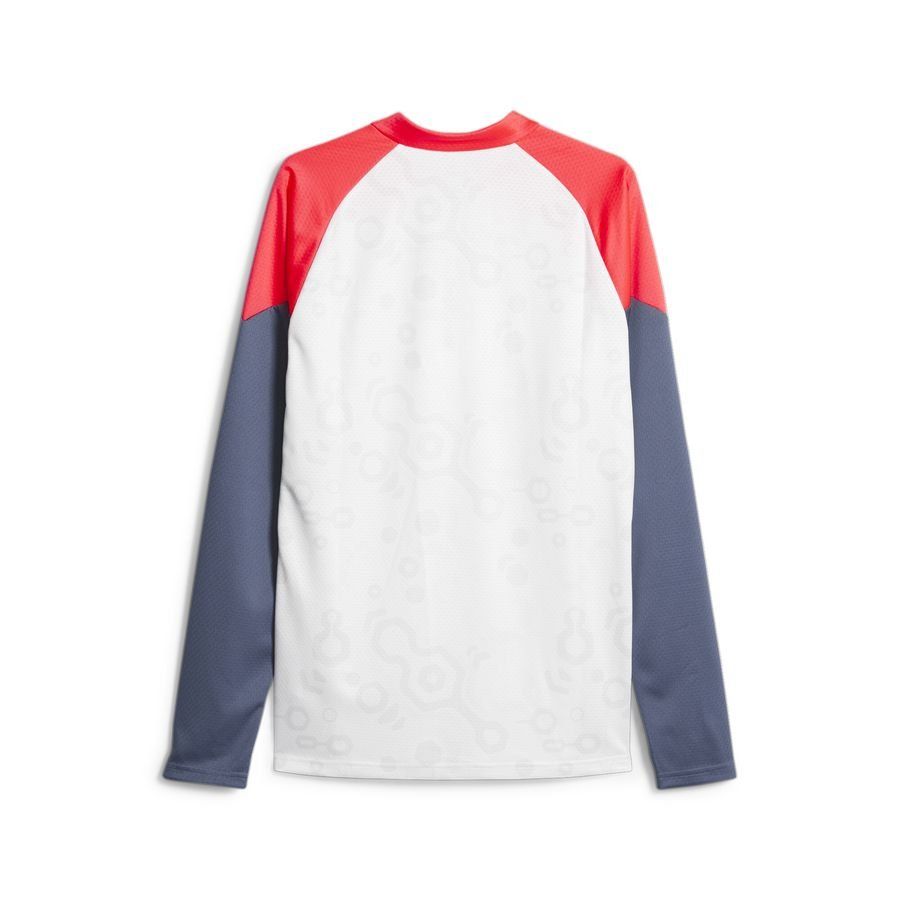 PUMA Maillot d'Entraînement IndividualCUP Fermeture Éclair 1/4 - Blanc/Fire Orchid
