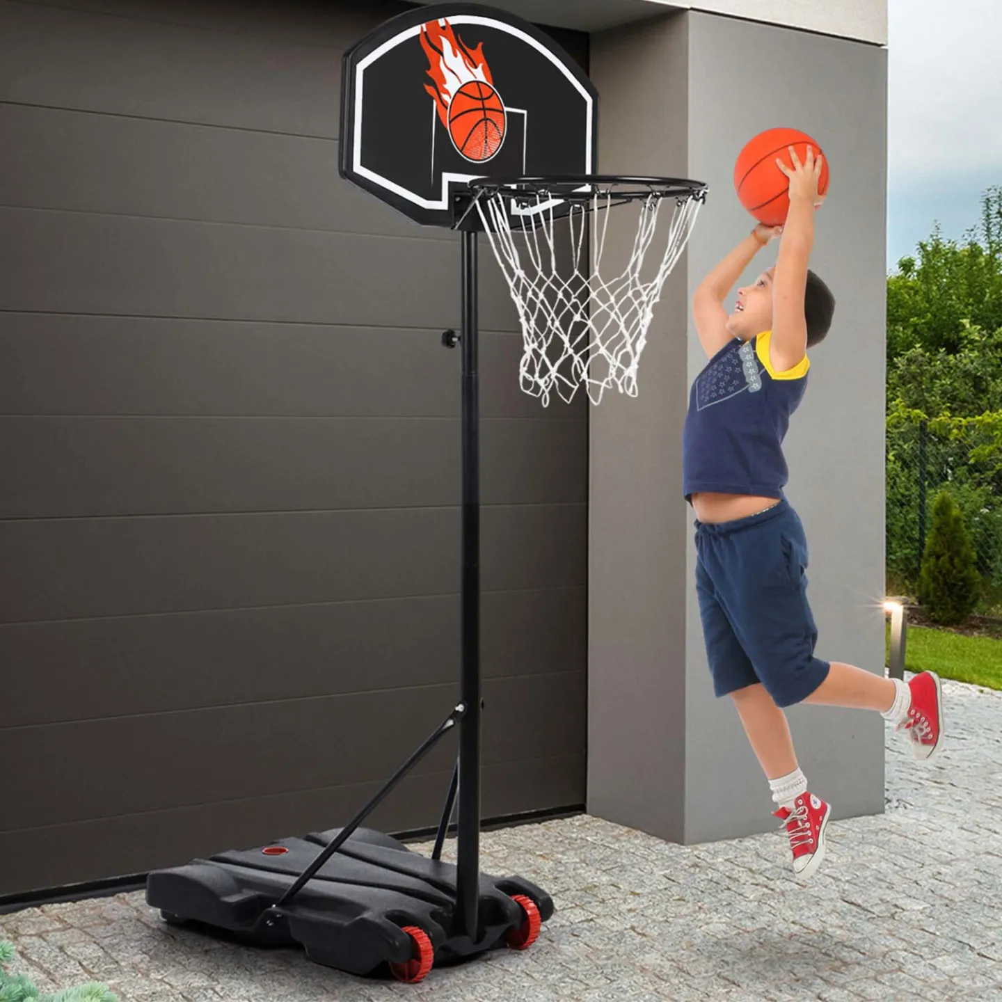 Panier de basket sur pied hauteur réglable 140 à 210 cm