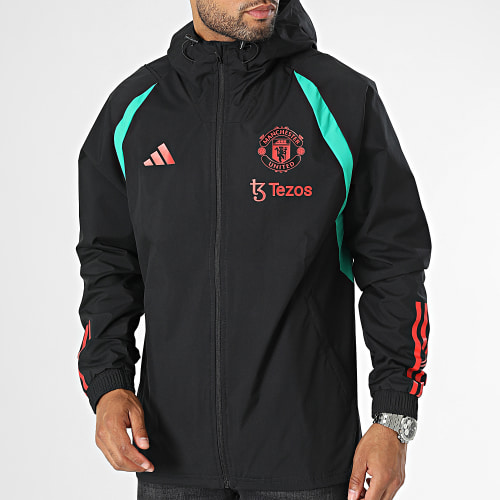 Veste Zippée Capuche A Bandes Manchester United IA7298 Noir