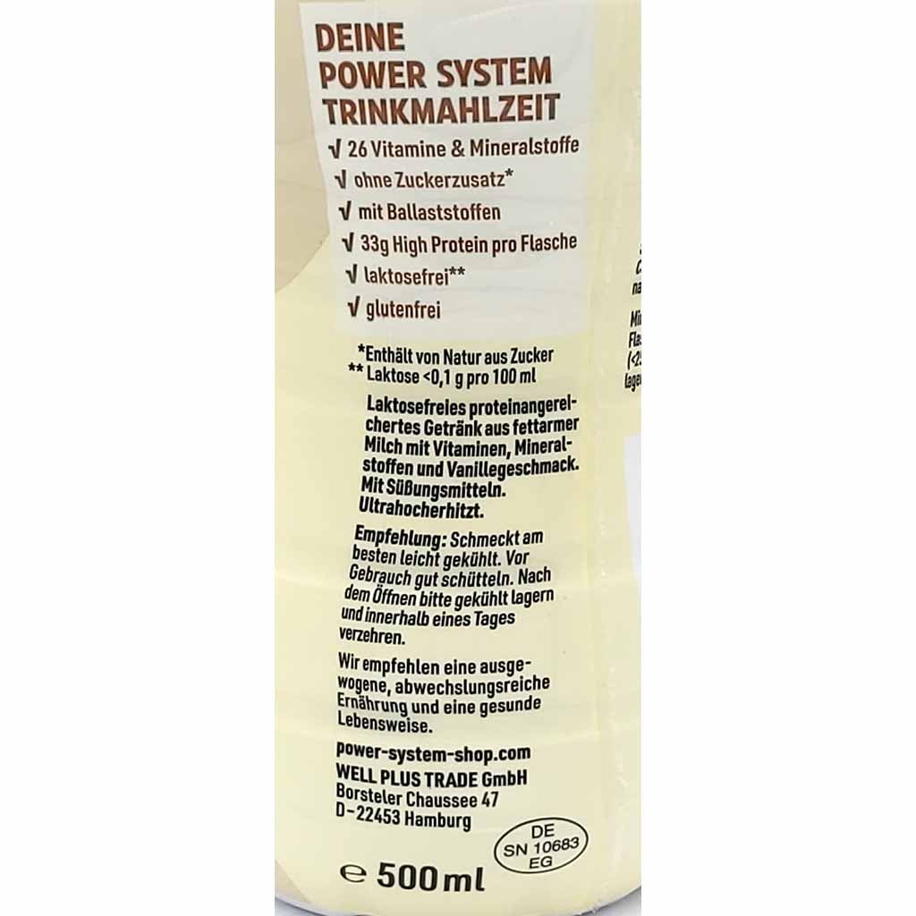 PowerX System Trinkmahlzeit Classic Vanilla 6 x 500ml, 3 Liter MHD:7.1.25