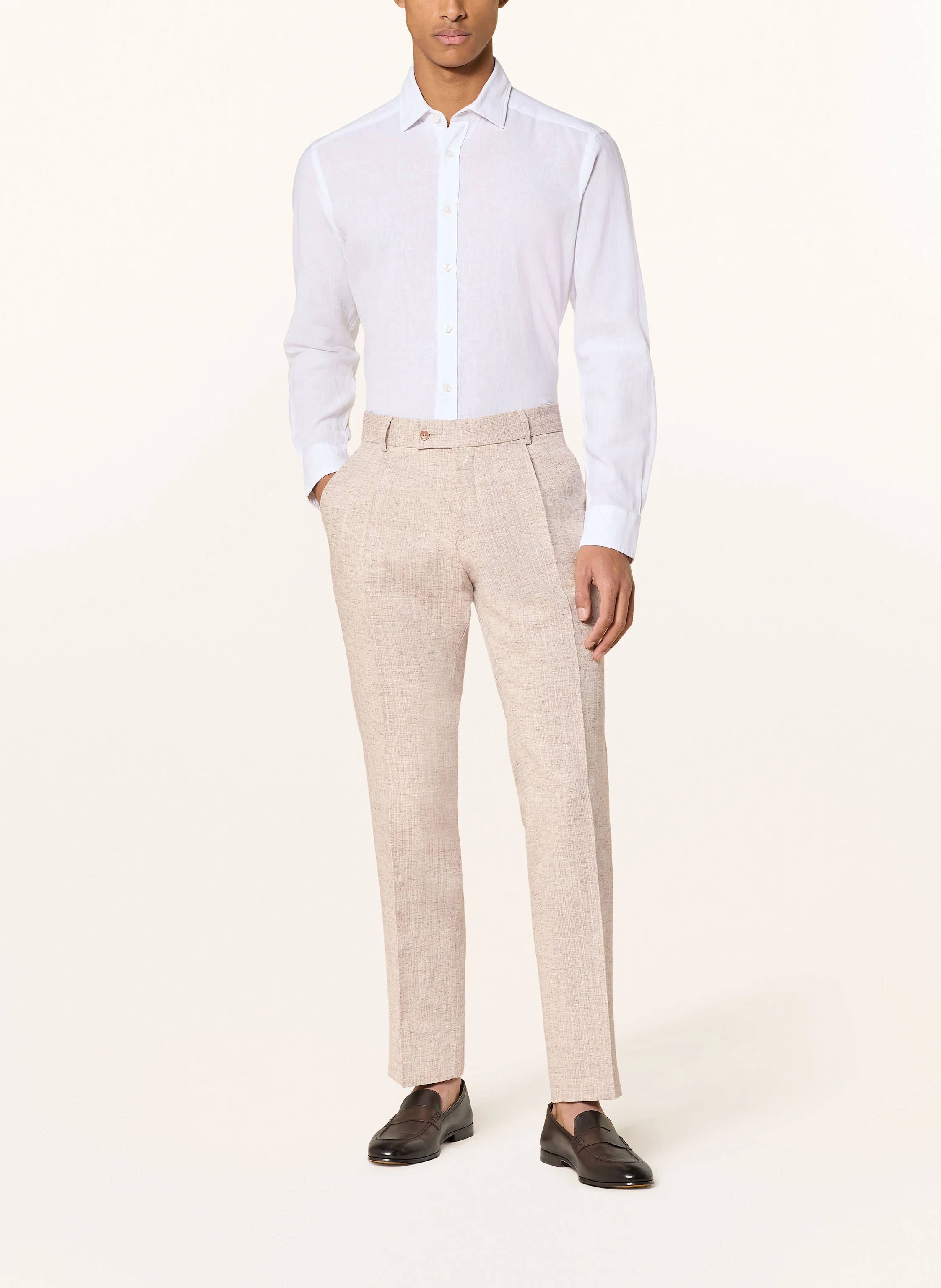 CG - CLUB of GENTS Anzugshose CG PETER Slim Fit mit Leinen