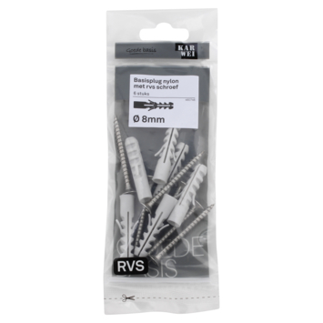 KARWEI Basisplug 8x40mm   uni 5x50mm RVS 6ST