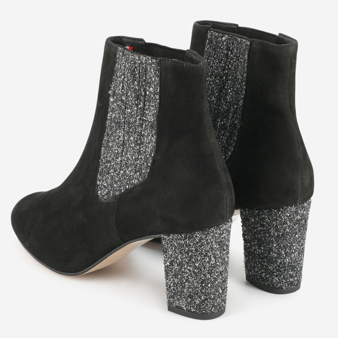 Mellow Yellow Bottines Efragola en Velours de Cuir noires - Talon 7,5 cm
