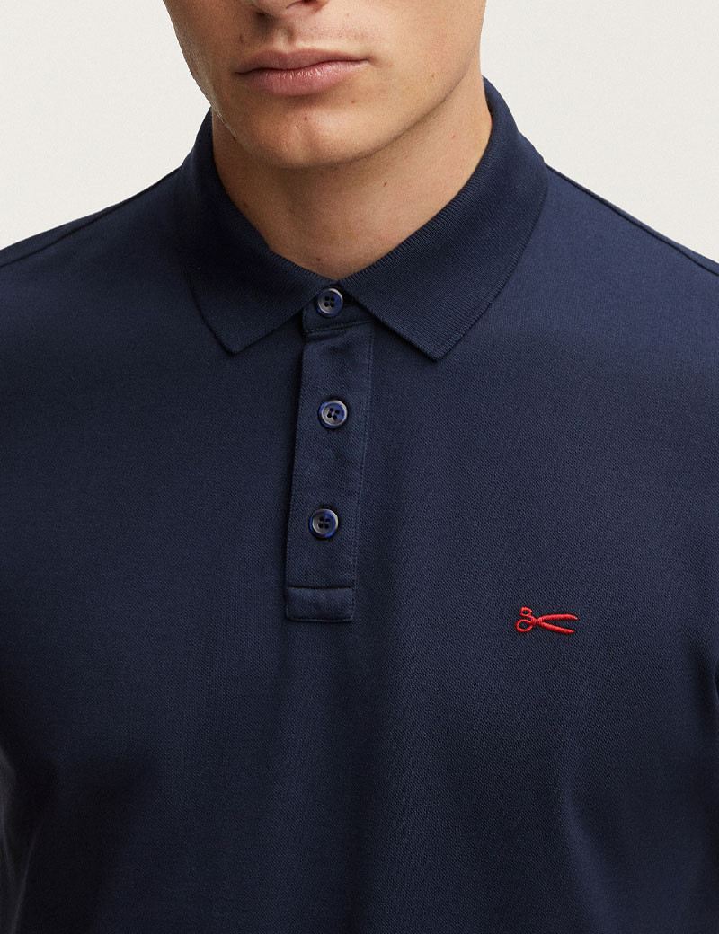 DENHAM POLO COTON LUPO MARINE HOMME