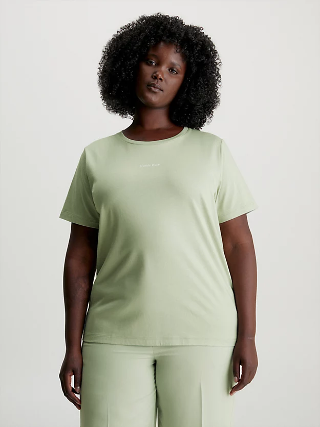 Camiseta de algodão com micro logotipo