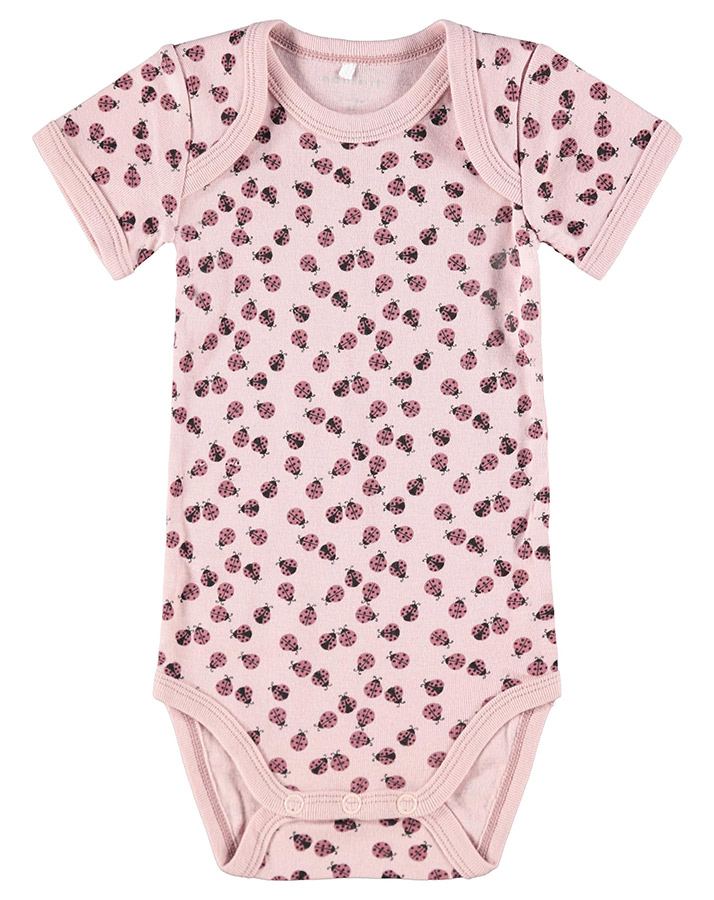 Kurzarm-Body NBFBODY – BLUMEN 3er-Pack in Deco Rose